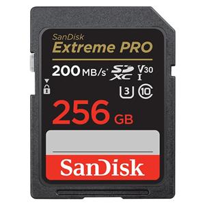 کارت حافظه SDXC سن دیسک مدل Extreme Pro V30 کلاس 10 استاندارد UHS I U3 سرعت 200MB s ظرفیت 256 گیگابایت 