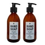 مخزن مایع دستشویی مدل DOUBLE HAND SOAP مجموعه دو عددی