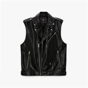 جلیقه مردانه زارا مدل Faux Leather Biker