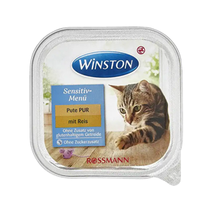 غذای کاسه ای گربه وینستون با طعم بوقلمون و برنج Winston Turkey with Rice وزن 100 گرم