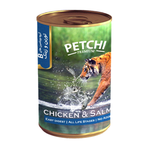 کنسرو غذای سگ پتچی مرغ و سالمون Petchi Chicken And Salmon وزن 420 گرم