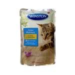 پوچ گربه وینستون با طعم مرغ در سس مرغ Winston Chicken In Chicken Sauce وزن 100 گرم