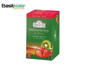   بسته چای سبز کیسه ای چای احمد مدل Strawberry And Kiwi