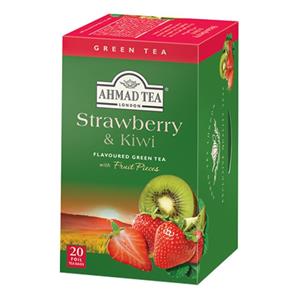   بسته چای سبز کیسه ای چای احمد مدل Strawberry And Kiwi