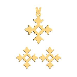 نیم ست طلا 18 عیار زنانه فرشته مدل اسلیمی کد WSLZ-000001