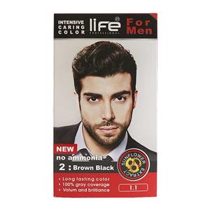 کیت رنگ مو لایف شماره2 حجم 50 میلی لیتر رنگ قهوه ای مشکی