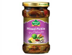 ترشی انبه مخلوط پاکستانی مهران فود مدل mixed pickle وزن 340 گرم