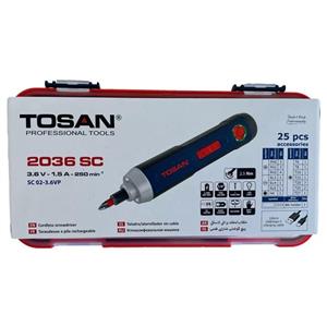 پیچ گوشتی شارژی توسن مدل 2036SC مجموعه 25 عددی