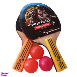 راکت پینگ پنگ مدل TOURNAMENT بسته 2 عددی به همراه توپ