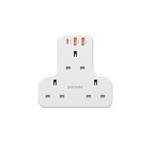 چندراهی برق پورودو Multi- Port Wall Socket 3 Ac Outlet and Fast Charghing US توان 20 وات