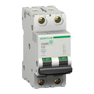 کلید مینیاتوری c60n دو پل 40 آمپر منحنی قطع B  اسپکتر