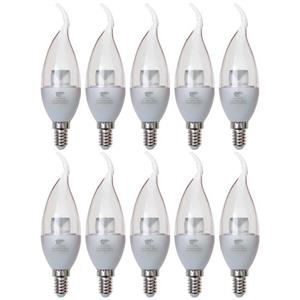 لامپ ال ای دی 5 وات میکروفایر مدل اشکی شفاف پایه E14 بسته 10 عددی microfire 5W LED Candle Tail Clear Lamp 10PCS 