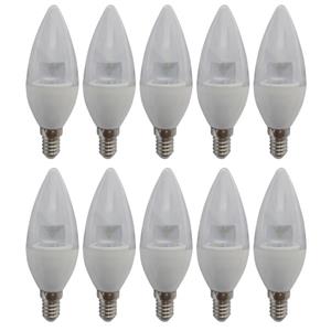 لامپ ال ای دی 5 وات میکروفایر مدل شمعی شفاف پایه E14 بسته 10 عددی microfire 5W LED Candle Clear Lamp 10PCS 