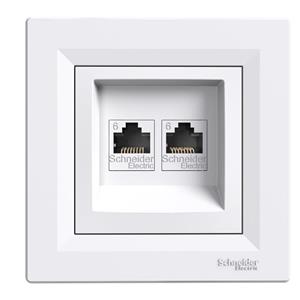 Asfora - سوکت شبکه دوبل - RJ45 - cat.6 - UTP