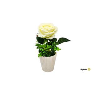 گلدان به همراه گل مصنوعی شیانچی طرح رز کد 09050114 