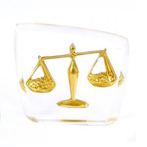 تندیس کریستال طلا نماد ماه تولد مهر سایز بزرگCS07B