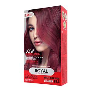 کیت رنگ مو بلوند ماهگونی متوسط رویال کد ۷.۵۵