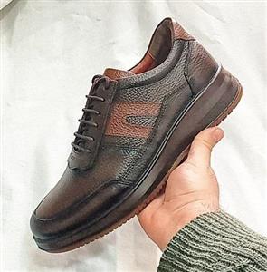 کفش طبی مردانه مدل چرم طبیعی دیتون  رنگ قهوه ای