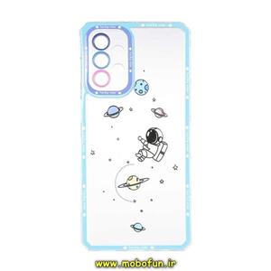 قاب گوشی Galaxy A23 4G سامسونگ ژله ای طرح دار شفاف محافظ لنز دار فضانورد Space کد 64