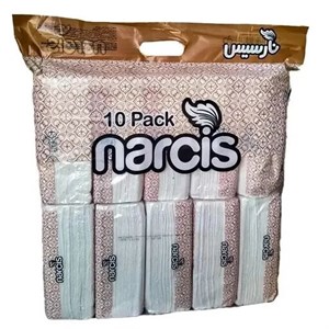 دستمال کاغذی نارسیس مدل اقتصادی بسته 10 عددی