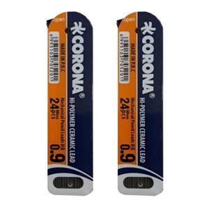 نوک مداد نوکی 0.9 میلی متری کرونا مدل Hi-polymer ceramic lead بسته دو عددی