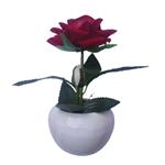 گلدان به همراه گل مصنوعی مدل گل رز با غنچه کد 8002