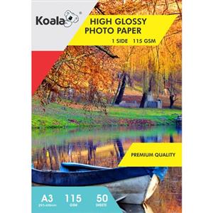 کاغذ چاپ گلاسه کوالا مدل K115 سایز A3 بسته 50 عددی