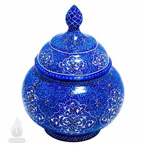 قندان ساده میناکاری کاظمی قطر 9 سانتی متر طرح 7 