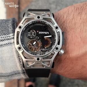 ساعت مچی مردانه هابلوت فراری مدل Hublot Ferrari Tourbillon 7678H 