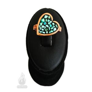 انگشتر مسی فیروزه کوب زنانه طرح قلب 5898