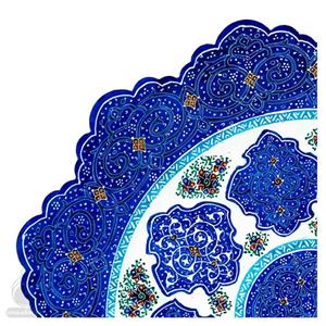 بشقاب ساده میناکاری 25 سانتی متری کاظمی آبی تیره 1