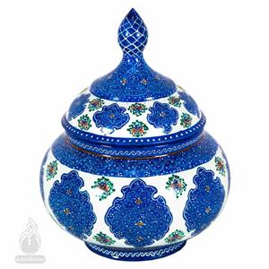 قندان ساده میناکاری کاظمی قطر 10 سانتی متر 