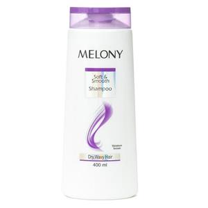 شامپو ملونی مدل soft and smooth حجم 400 میلی لیتر Melony soft and smooth shampoo for dry wavy hair 400ml