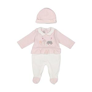 ست سرهمی و کلاه نوزادی دخترانه ایندیگو مدل 2501905-84 Indigo Overall And Hat Set For Baby Girls 