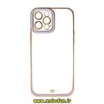 قاب گوشی iPhone 12 Pro Max آیفون طرح الکتروپلیتینگ ژله ای شفاف اورجینال یونیک کیس Unique Case محافظ لنز دار یاسی کد 402