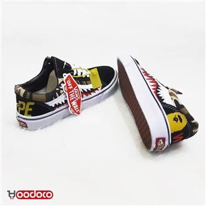 کفش مردانه ونس اولد اسکول کوسه نیمه چریکی Vans Old Skool bape shark camouflage 