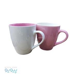 ماگ سفید صورتی سرامیکی عمده و کارتنی