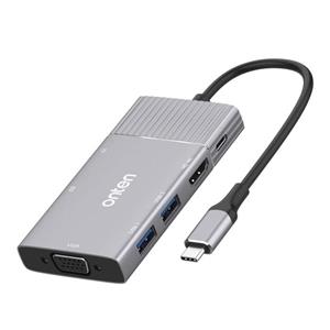 مبدل USB-C به HDMI / VGA / USB3.0 / SD/TF اونتن مدل OTN95113