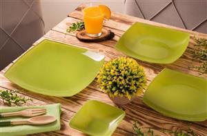 سرویس غذاخوری 25 پارچه آرکوفام طرح سبز Dining set of 25 Arkofam fabrics with green design