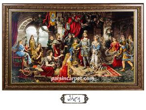 تابلو فرش دستباف تاجگذاری حضرت سلیمان و ملکه صبا – کد TF2106