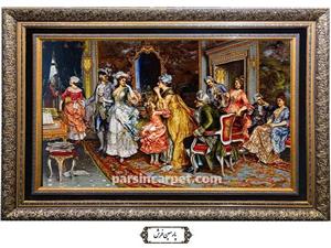 تابلو فرش دستباف تبریز طرح بدرقه عروس – کد TF2105