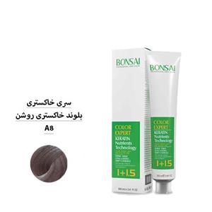 رنگ مو بن سای سری خاکستری شماره A8 بلوند خاکستری روشن حجم 100 ml 