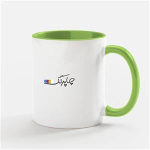 چاپ روی لیوان ماگ سرامیکی دسته و داخل قرمز