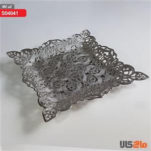 شیرینی خوری بدون پایه نقره ایی کد112
