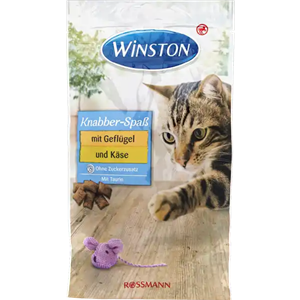 تشویقی کرانچی گربه وینستون گربه با طعم مرغ و پنیر (Winston Knabber-Spaß mit Käse & Geflügel ) 50 گرمی 