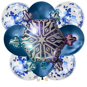 بادکنک فویلی مستر تم طرح برف پولکی کروم پلاس مجموعه 9 عددی