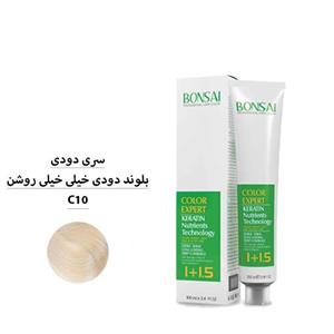 رنگ مو بن سای سری دودی شماره C10 بلوند دودی خیلی خیلی روشن حجم 100 ml