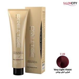 رنگ مو پرستیژ سری شرابی شماره 7.20 شرابی خیلی روشن حجم 120 میل