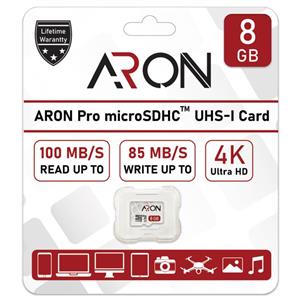 کارت حافظه microSDHC آرون مدل Pro کلاس 10 استاندارد UHS-I سرعت 100MBps ظرفیت 8 گیگابایت