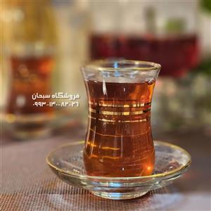 استکان نعلبکی لاو سری گلد - بسته 6 عددی